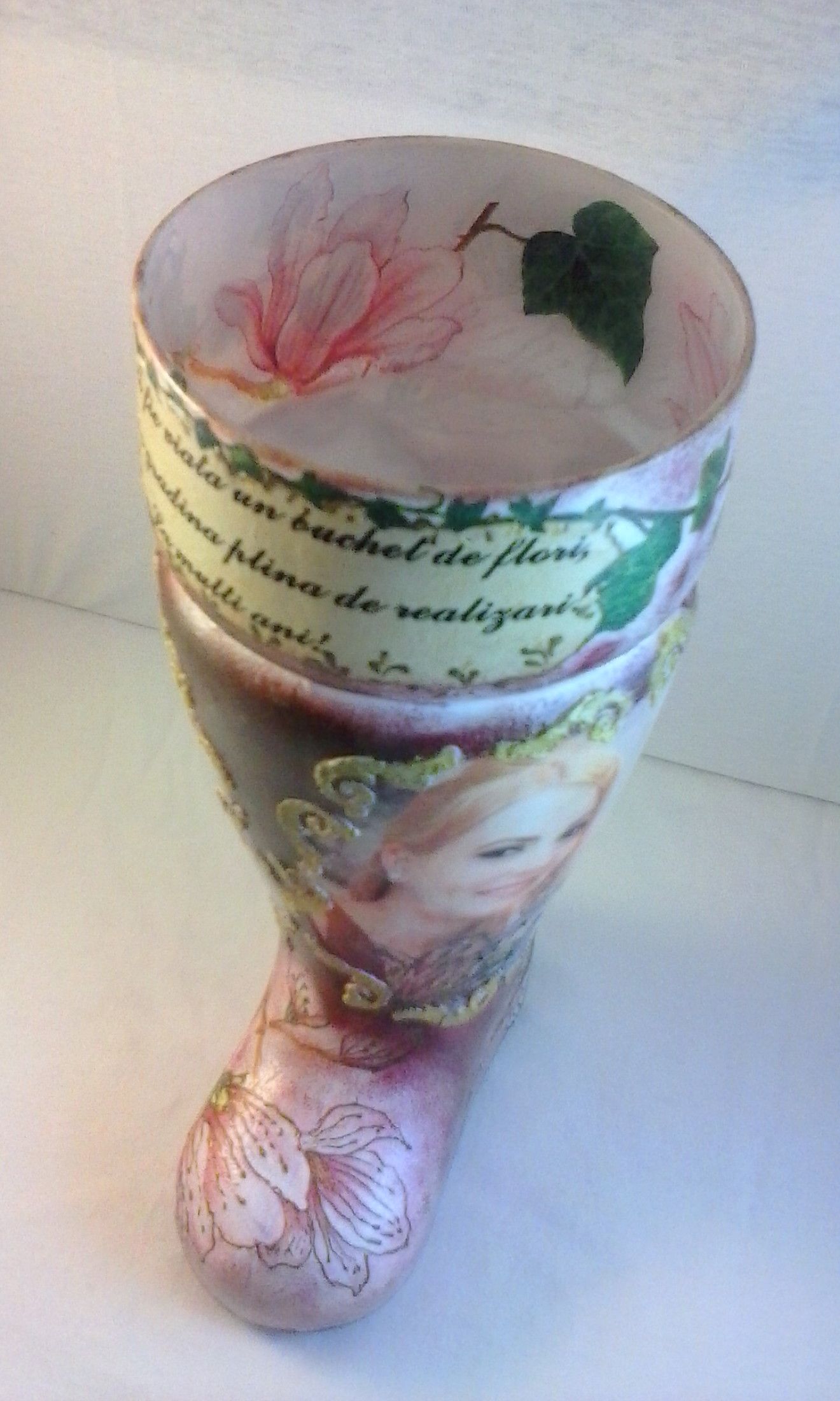 Vaza cizmulita handmade personalizata unicata
