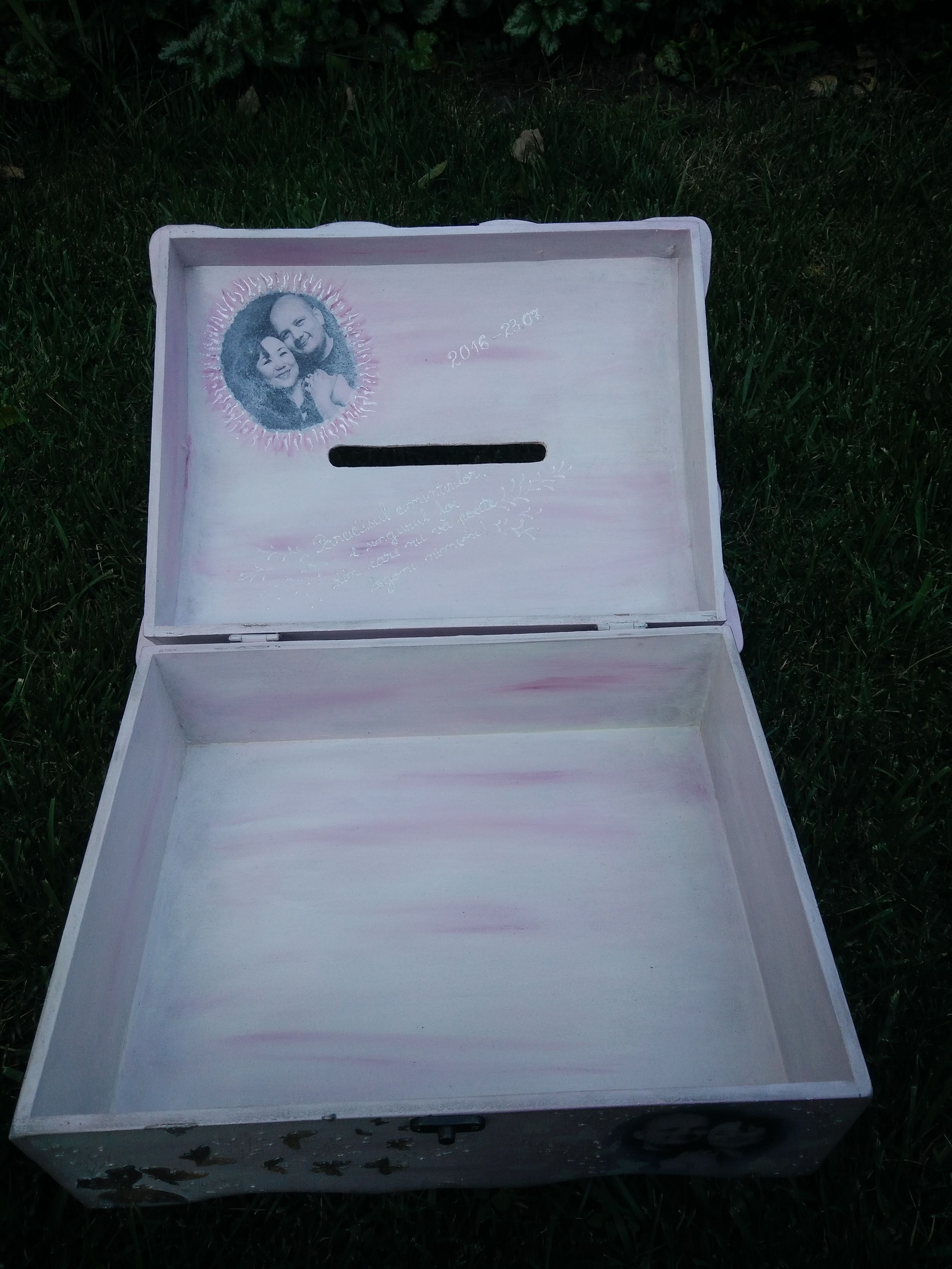 cutie cufar bani nunta/botez personalizata handmade